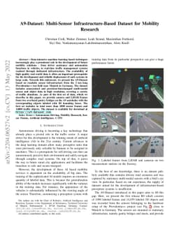 A9-Dataset: Multi-Sensor Infrastructure-Based Dataset for Mobility
  Research