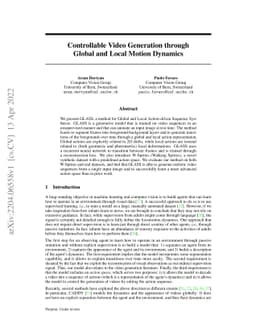 Controllable Video Generation through Global and Local Motion Dynamics