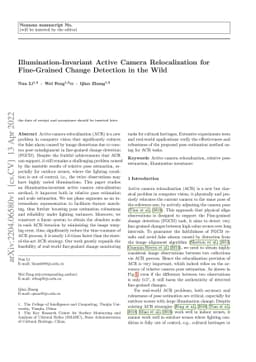 Illumination-Invariant Active Camera Relocalization for Fine-Grained
  Change Detection in the Wild