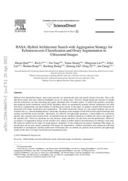 HASA: Hybrid Architecture Search with Aggregation Strategy for
  Echinococcosis Classification and Ovary Segmentation in Ultrasound Images