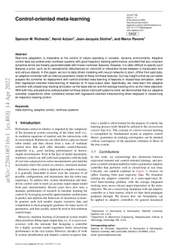 Control-oriented meta-learning