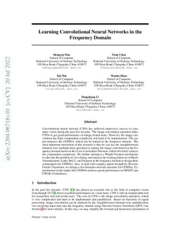 Learning Convolutional Neural Networks in the Frequency Domain