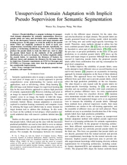 Unsupervised Domain Adaptation with Implicit Pseudo Supervision for
  Semantic Segmentation