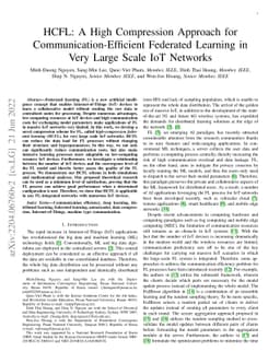HCFL: A High Compression Approach for Communication-Efficient Federated
  Learning in Very Large Scale IoT Networks