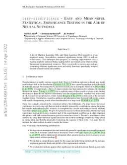 deep-significance - Easy and Meaningful Statistical Significance Testing
  in the Age of Neural Networks