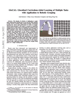 GloCAL: Glocalized Curriculum-Aided Learning of Multiple Tasks with
  Application to Robotic Grasping