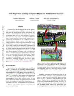 Semi-Supervised Training to Improve Player and Ball Detection in Soccer