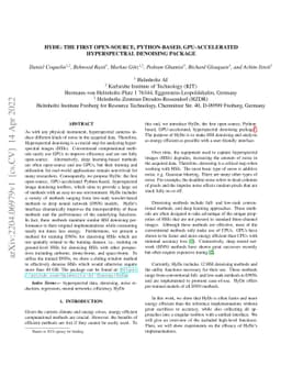 HyDe: The First Open-Source, Python-Based, GPU-Accelerated Hyperspectral
  Denoising Package