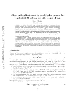 Observable adjustments in single-index models for regularized
  M-estimators