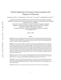 Medical Application of Geometric Deep Learning for the Diagnosis of
  Glaucoma