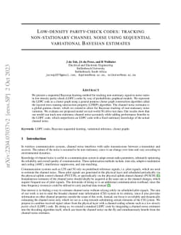 LDPC codes: tracking non-stationary channel noise using sequential
  variational Bayesian estimates
