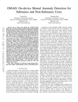 OMAD: On-device Mental Anomaly Detection for Substance and Non-Substance
  Users