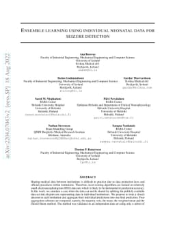 Ensemble learning using individual neonatal data for seizure detection