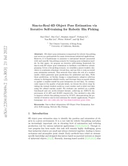 Sim-to-Real 6D Object Pose Estimation via Iterative Self-training for
  Robotic Bin Picking