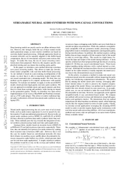 Streamable Neural Audio Synthesis With Non-Causal Convolutions