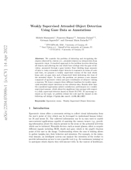 Weakly Supervised Attended Object Detection Using Gaze Data as
  Annotations
