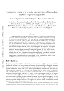 Generative power of a protein language model trained on multiple
  sequence alignments
