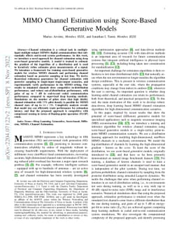 MIMO Channel Estimation using Score-Based Generative Models