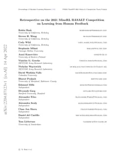Retrospective on the 2021 BASALT Competition on Learning from Human
  Feedback