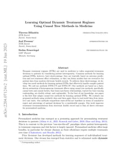 Learning Optimal Dynamic Treatment Regimes Using Causal Tree Methods in
  Medicine