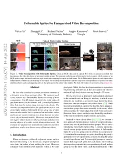 Deformable Sprites for Unsupervised Video Decomposition