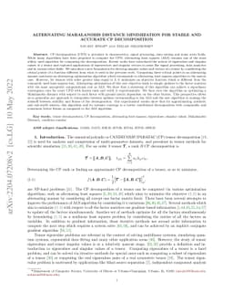 Alternating Mahalanobis Distance Minimization for Stable and Accurate CP
  Decomposition