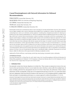 Causal Disentanglement with Network Information for Debiased
  Recommendations