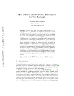 How Different are Pre-trained Transformers for Text Ranking?