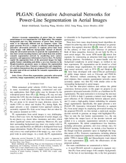 PLGAN: Generative Adversarial Networks for Power-Line Segmentation in
  Aerial Images