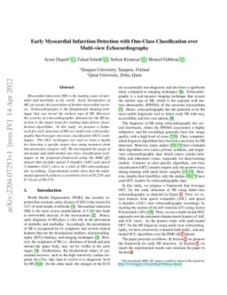 Early Myocardial Infarction Detection with One-Class Classification over
  Multi-view Echocardiography
