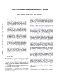 Causal Transformer for Estimating Counterfactual Outcomes