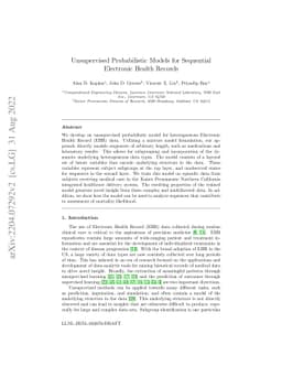 Unsupervised Probabilistic Models for Sequential Electronic Health
  Records