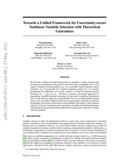 Towards a Unified Framework for Uncertainty-aware Nonlinear Variable
  Selection with Theoretical Guarantees