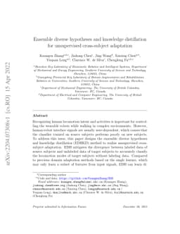 Ensemble diverse hypotheses and knowledge distillation for unsupervised
  cross-subject adaptation