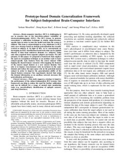 Prototype-based Domain Generalization Framework for Subject-Independent
  Brain-Computer Interfaces