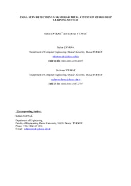 Email Spam Detection Using Hierarchical Attention Hybrid Deep Learning
  Method