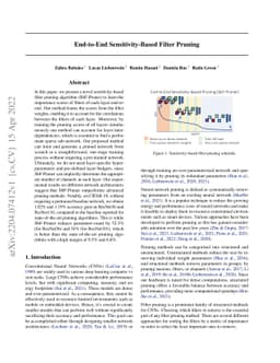 End-to-End Sensitivity-Based Filter Pruning