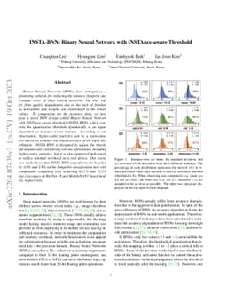 INSTA-BNN: Binary Neural Network with INSTAnce-aware Threshold