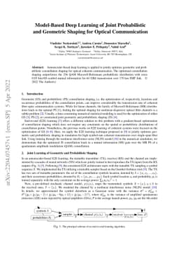 Model-Based Deep Learning of Joint Probabilistic and Geometric Shaping
  for Optical Communication
