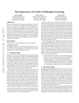 The Importance of Credo in Multiagent Learning