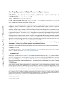 Knowledge Equivalence in Digital Twins of Intelligent Systems