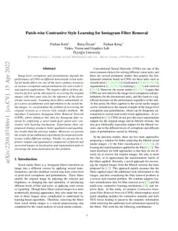Patch-wise Contrastive Style Learning for Instagram Filter Removal