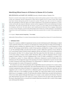 Identifying Ethical Issues in AI Partners in Human-AI Co-Creation