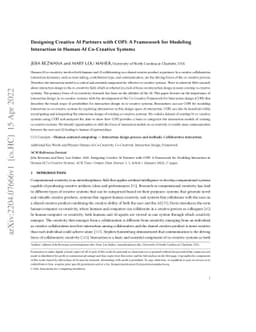 Designing Creative AI Partners with COFI: A Framework for Modeling
  Interaction in Human-AI Co-Creative Systems