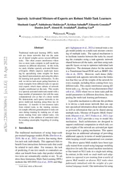 Sparsely Activated Mixture-of-Experts are Robust Multi-Task Learners