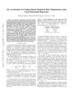On Acceleration of Gradient-Based Empirical Risk Minimization using
  Local Polynomial Regression