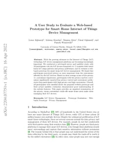 A User Study to Evaluate a Web-based Prototype for Smart Home Internet
  of Things Device Management