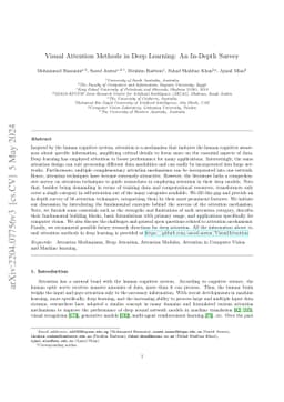 Visual Attention Methods in Deep Learning: An In-Depth Survey
