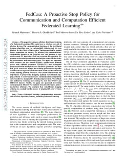 FedCau: A Proactive Stop Policy for Communication and Computation
  Efficient Federated Learning