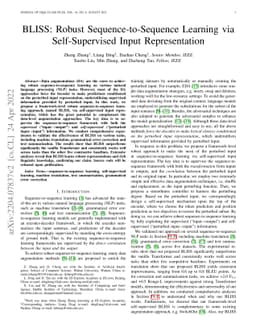 BLISS: Robust Sequence-to-Sequence Learning via Self-Supervised Input
  Representation